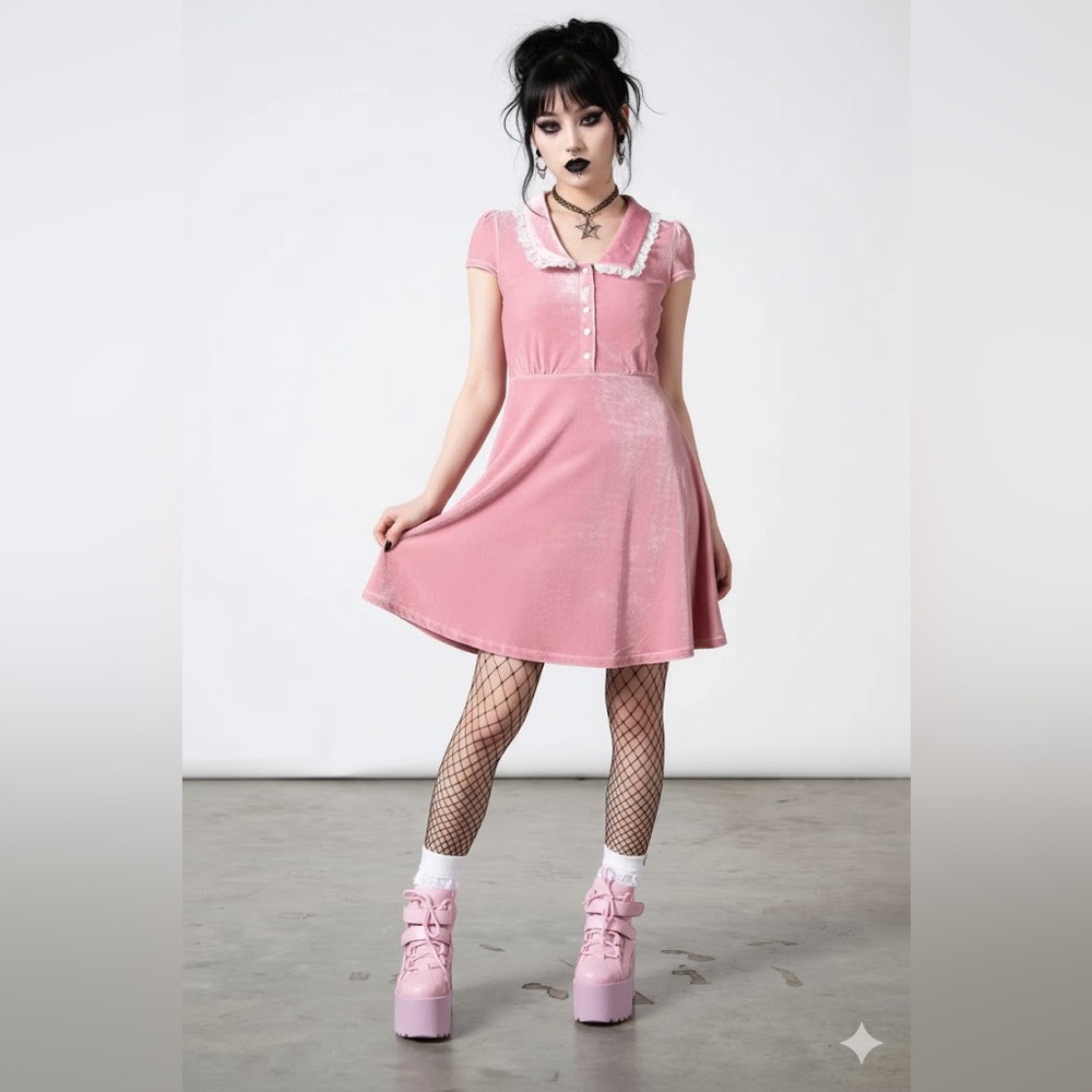 KILLSTAR
Every Mourning Collar Dress xs pink velvet